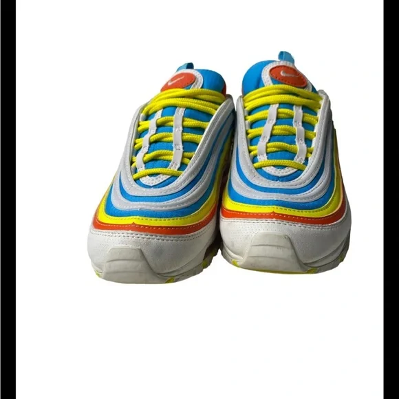 Youth Nike Air max 97 “Summer Pack” Sz 4Y GS White Blue Yellow CK0052-400 WMNS 6 - Picture 8 of 13